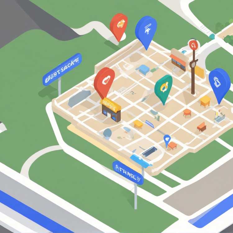 Isometric view of a city displayed on Google Maps, highlighting local SEO features and navigation options.